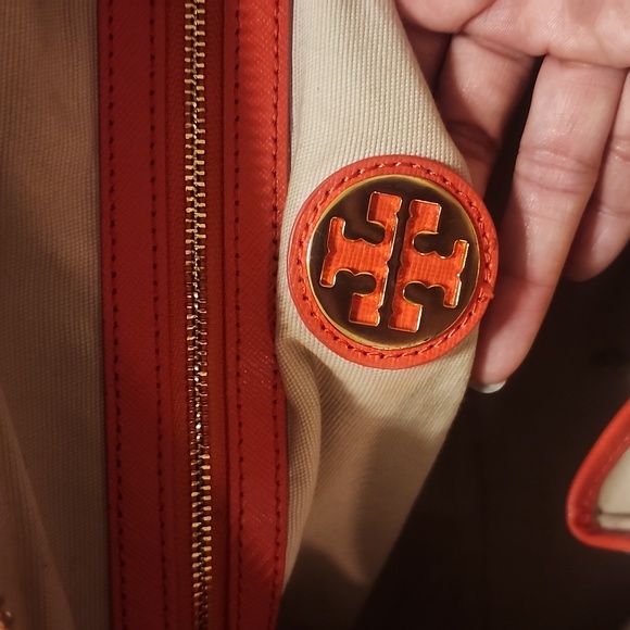 Tory Burch Dark Salmon Leather Robinson Midi Satchel - Picture 14 of 16